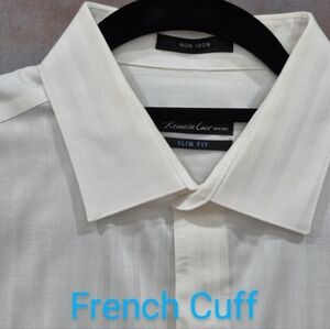 Kenneth Cole New York French Cuff Slim Fit Dress Shirt, White 15.5